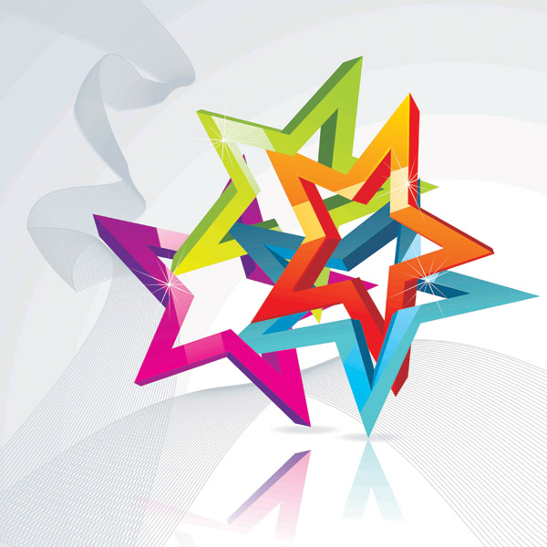 free vector Fivepointed star theme vector